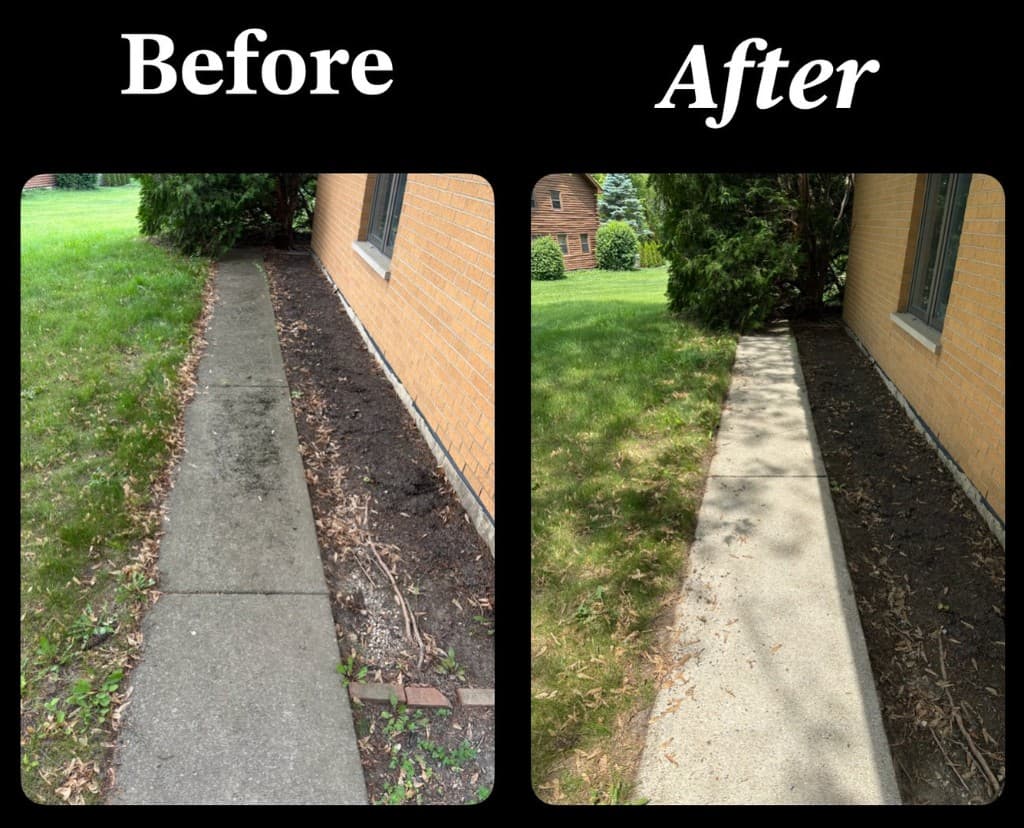 Before and after: sidewalk and edging