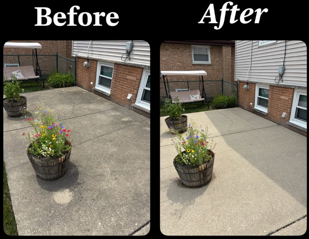 Before and after: backyard concrete patio